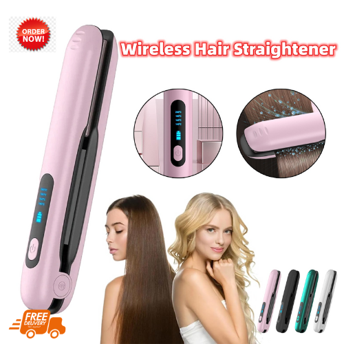 Wireless Hair Straightener Flat Iron Mini 2 IN 1 Roller USB 5000mAh Max 200 Degr